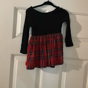 Little sleepies black top/ plaid bottom skirt